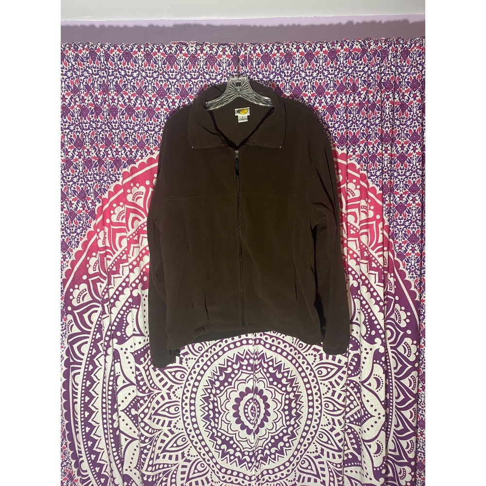Bass Pro Shops Brown Fleece Zip Up Jacket Sweater Size Medium